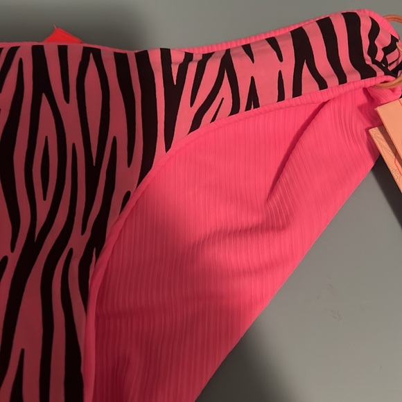 NEW Maaji Colorful  Zebra Black Pink  Bikini Swim Bottom Size S NWT Reversible - Picture 5 of 8